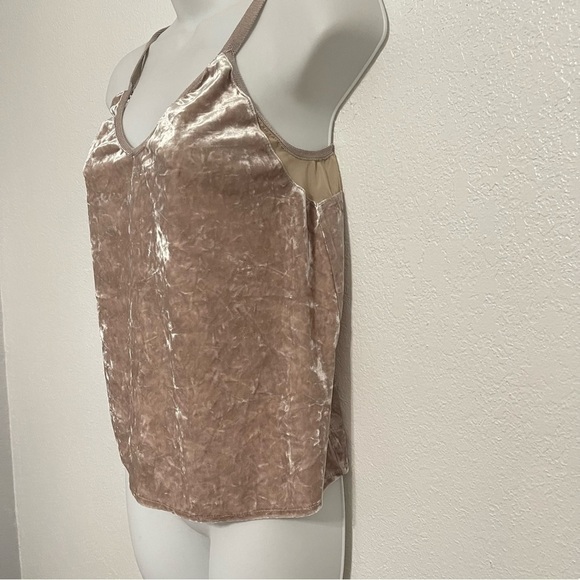 Zara champagne crushed velvet tank top size small - Picture 3 of 7